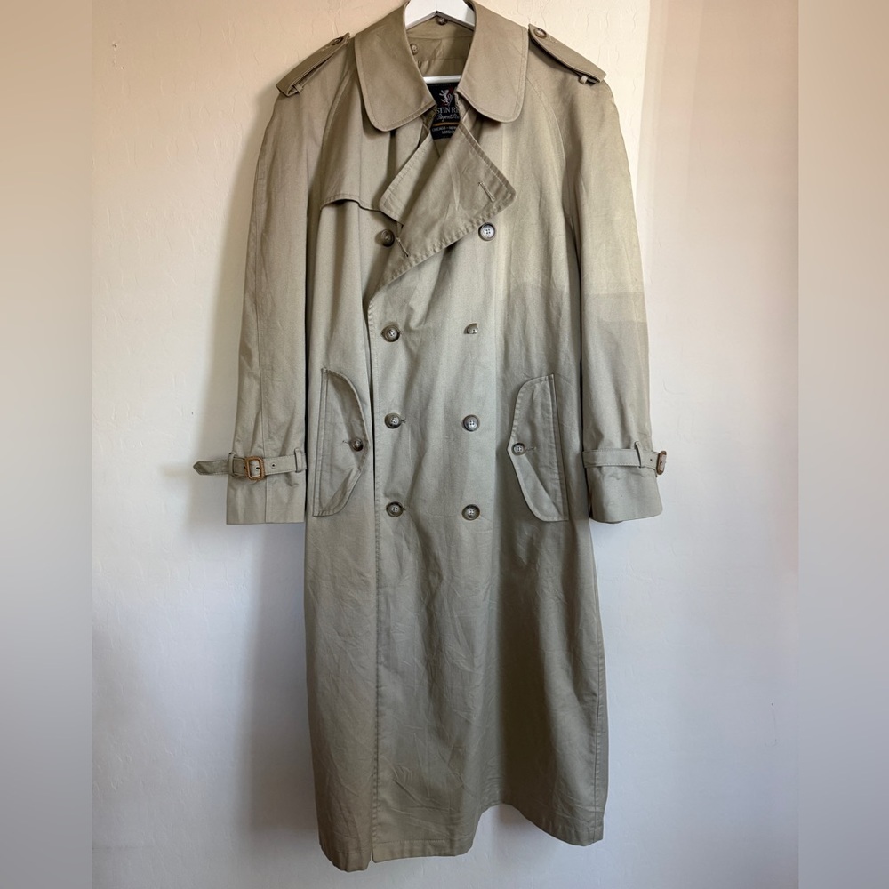 Austin Reed Men’s Trench Coat New York Beige 42R Classic Tan